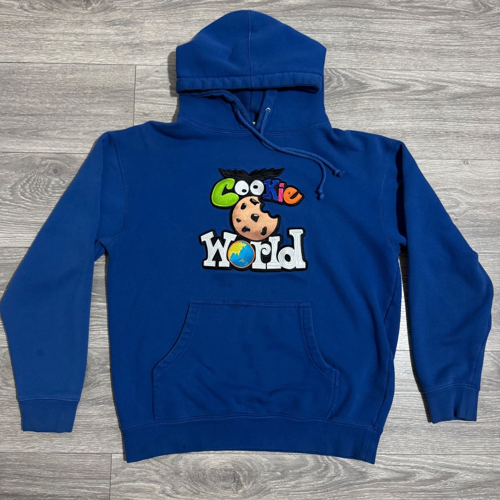 Independent Trading Co Cookie World Embroidered Graphic Hoodie‎ Blue Mens Large